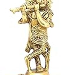 Two Moustaches 9 Inches Krishna Design Brass Hanging Diya, Brass Diyas for Decoration , Diwali Diyas , Diwali Decoration , Housewarming Gifts , 9 Inches Diya, 17 Inches Chain, 1.25 Kg, Antique Yellow-image-52