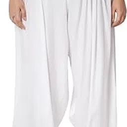 9rasa Women's Plus Size Viscose Solid Drop-Crotch Cowl Salwar Dhoti Harem Pants for Casual FusionWear Workwear-picture-0
