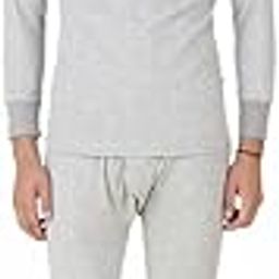 Mens Grey Melange Winter Thermal Set | Round Neck Top & Trouser-image-34
