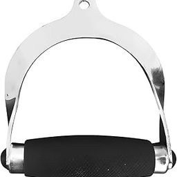 Chrome Single-Handle Cable Attachment with Rubber Grip, Fitness Exercise Bar. D handle 1 pair-23