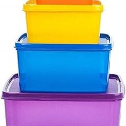 SignoraWare Family Fresh Tab BPA Free Plastic Storage Containers Set | Freezer, Microwave & Dishwasher Safe | LeakProof | Food Grade | Gifting | set of 4 | ( 2500ml+1200ml+500ml+160ml | Multicolour )-17