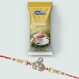 Gruner Instant Ginger Tea with Designer Fancy Bro Rakhi | Rakhi Gift For Brother | 6-image-98