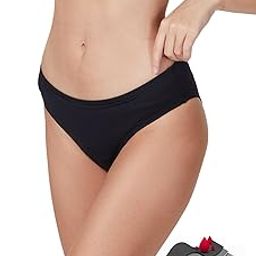 Period Swimwear-Menstrual Swimwear Bikini Bottoms-Black Mid Waisted Leakproof Swim Bottoms for Teens, Girls, Women-image-37
