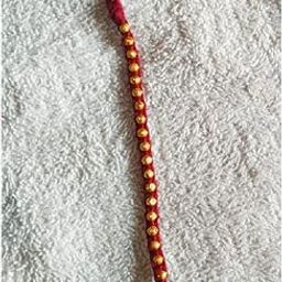 Beautiful Thread Mauli Dhaga Rakhi for Bahiya ,Rakhi Made By Pittal Moti For Raxabandhan , Kids , Sister , Brass moti Thread Rakhi - 5PC , Size 7" inch (Brown Color) With 5 pumpum Rakhi In Multi color Total 10Pc (Combo pack)-image-58