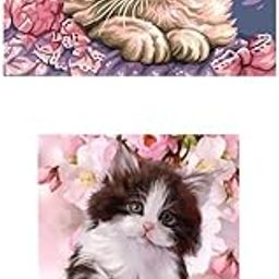 CALANDIS™ 2pcs 5D Diamond Painting Cat and Flower Picture DIY Crafts for Home Ornament | Cross Stitch Kits | Hand Embroidery Kits | Embroidery & Cross Stitch | Needlecrafts & Yarn-image-74