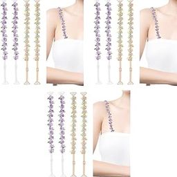 Bra Straps for Women Fancy Straps for Bra 2 Pairs Embroidered Floral Bra Straps 1.8cm Width Stretchy Adjustable Bra Strap Replacement for Off Shoulder Tops Dress Evening Dress X 3-image-14