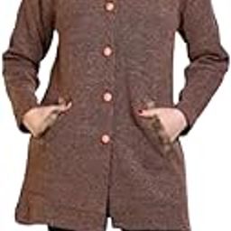 Warm, Long Cardigan for Women/Girls (5XL - Bust Size 50 inch.) Brown-image-34