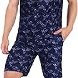 matelco Men's T-Shirt and Short Set, Co-ord Set for Men's,Printed Casual Sleepwear & Loungewear-picture-25