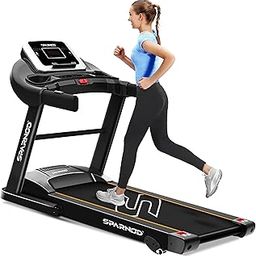 Sparnod Fitness STH-1200 Motorized Treadmill for Home Use, 4 HP Peak DC Motor, 12 km/hr Speed, 110 kg Max User Weight, 12 Preset Workouts, Manual Incline, Hi-Fi Speaker, Safety Key-15