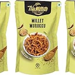 Trumillets Healthy Millet Snack for Kodo Millet Murukku | Indian Masala Crispy Namkeen | Healthy And Hygienic Snacks | High Protein & Fiber Snack | No Preservative (Each 125 Gm Pack of 3)-image-56
