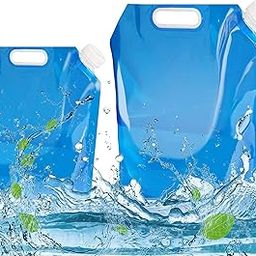 Drofail Collapsible Water Container Bag Folding Drinking Water Storage bag Portable Water Storage Tank for Sport Camping Hiking Picnic (5 Liter, BLUE)-image-32