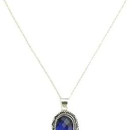 Pendant Chain for Girls in Navy Blue Round Shape Glass Pendant Formal Wear Women Fashion Jewellery-image-55