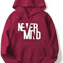 Women 's Casual Hooded Neck Regular Fit Fleece Big NEVERMIND Printed Hoodie For Winters Wear-image-88