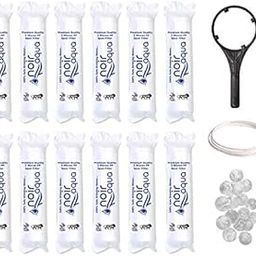 Noir Aqua - 12pcs PP Spun Filter + 1 Spanner + 4 Antiscalant Balls + 2mtr Water Pipe | for All Types of RO Water purifiers - RO Spun Filter Cartridge Sponge Replacement Water Filter Candle-picture-15