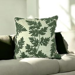 LUSHLYF Mint Fern Tufted Cushion Cover – 18x18 Inch, Cotton Slub, Decorative Pillow Cover with Flap Zipper, Soft & Elegant for Eco-Inspired Decor (Cushion Insert Not Included) (Set of 1)-image-38