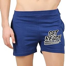 Men Blue Cotton Boxer Shorts-get-image-1