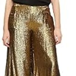Shimmer Palazzo for Womens OR Girls-Golden Colour-image-80