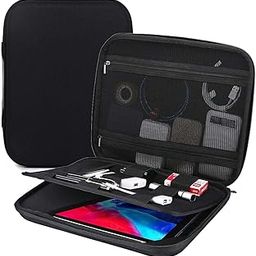 UNIGEAR Portfolio Case for 2021 10.9 iPad Air 4/11 iPad Pro/New iPad 10.2/10.5 iPad Air, Organizer Bag Holder for iPad Pencil, Cable, A5 Note, Business Storage Padfolio with Tablet Sleeve (Black)-27