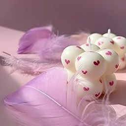 Mini Rose Scented Bubble Candle with Heart Decorations - Romantic and Relaxing, Handcrafted, Love in a Bubble with Heart Charms, Aromatherapy Pack of 1 Pink-image-69