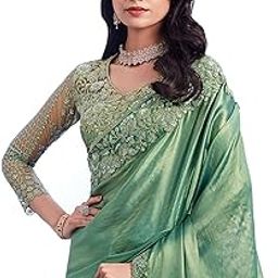 Women's Chiffon Embellished Saree With Unstitched Blouse Piece(SILVER29001_TFH_Parent)-image-2