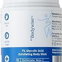 Be Bodywise 7% Glycolic Acid Exfoliating Body Stick | Gentle & Hydrating Formula | Infused with Shea Butter, Sunflower Seed Oil & Salicylic Acid | Exfoliates Dry Skin, Fades Bumps & Ingrown Hair | 30g-17