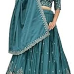 Women's Trending Designeer Chiffon Silk Lehenga Choli With Unstitched Blouse For Navrati || Wedding-image-38