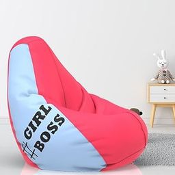 ComfyBean Bag with Beans Filled XL- Official: Jack & Mayers Bean Bags - for Kids - Max User Height : 4 Ft. - Weight : 30 Kgs(Model: Girl Boss - Pink Sea-Blue, Faux Leather)-6