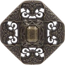 1 1/2" (38 mm) Western Engraving Hollow Out Perforated Floral Octagonal Rhombic Square Belt Buckle, Antique Brass-image-61