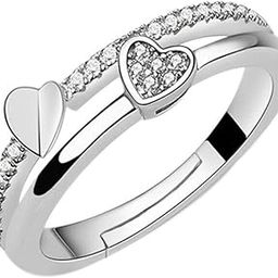 Platinum Plated Elegant Austrian Crystal Adjustable Ring for Women and Girls/Gift-image-94