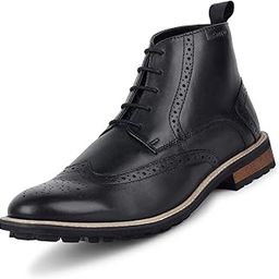 Egyptian Crust Leather Formal Lace Up Chuka Boot for Men | Comfortable for Business, Casual, Parties - Obsidian Black (BXCKBGSFJB)-image-11