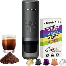 Caramelly Fikapresso Portable Espresso Maker | Electric Mini Rechargeable Coffee Machine for Coffee Pods & Grounds | Ideal for Travel, Home, Office | 1yr warranty | Free Discovery Pack (10 Capsules)-image-44