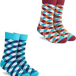 Men's and Women's Combed Cotton Designer Crew Length Socks (Pack of 2) (Multicolour, Free Size)-image-75