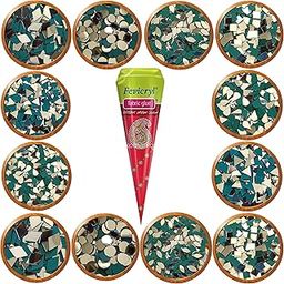 PD Craftozone 12 Different Variety Mirror Kit for Craft work, mud art, lippan art,febric art, madala art, Ideal for jewellery making (1248 Pieces, 104 Each) with Fabric Glue Cone (Combo of 12 variety)-picture-22