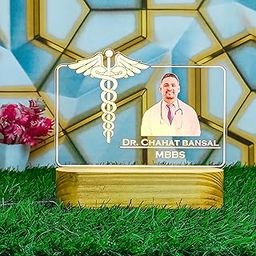 WEHATKE Customized 3D Illusion Lamp for Doctor's with Photo & Name (Single Colour)-image-8