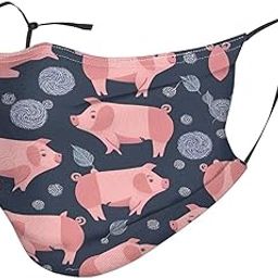 YYHWHJDE Adult Masks Washable 5 PCS Soft breathable Suitable for camping, running, traveling daily use Cute Pigs Pattern Pattern-image-87