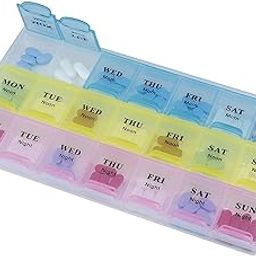 Giriraj ji Collection Weekly Pill Organizer Storage Box, 7 Days, 3 Layer Compartments, Medicine Reminder-image-7