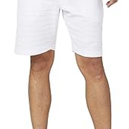 Men Horizontal-Stripes White Shorts-image-40