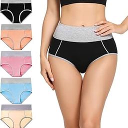 Womens Cotton Underwear Briefs High Waisted Ladies Panties-picture-24