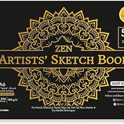 Zen Sangam Artists’ - A6 Spiral Sketchpad Drawing Notebook - 160 GSM - Ultra Smooth Surface - 50 Sheets (100 Pages) - Size (14.8x10.5cm) - Wiro Sketchbook-image-26