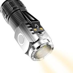 STAR WORK Pocket Flash Ligh High Lumens with USB Cable LED Handy Torch,Pocket Flash Light,Rechargeable Flashlight Torch Lamp for Camping, Traveling. (Black and White)-43