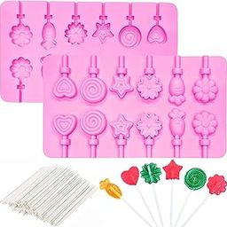 HUSAINI MART | Multicolour 12-Even Lollipop Silicone Mold with 25 Lolipop Sticks DIY Production Reusable Moulds Tray Mold Decoration Kitchen Accessories Creative Gift-image-23