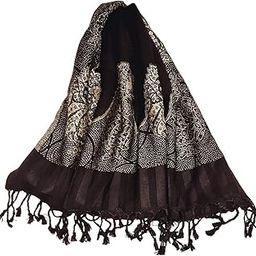 Women Ladies Girls Winter Woolen Warm Black Shawls Stoles (18 X 27 Inches)-image-25