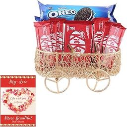 SFU E Com Best Wishes Chocolate Gift Hamper | Valentine Chocolate With Love Greeting Card | Valentine Chocolate Hamper | 963-82