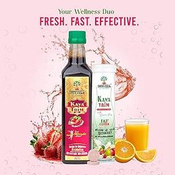 Shivveda Kaya Trim Effervescent Tablets and Weight Loss Ayurvedic Syrup Combo | Herbal Fat Burner Kit for Men & Women | Natural Slimming Supplement for Belly Fat, Detox & Metabolism Boost-15