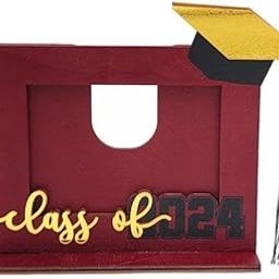 MERISHOPP 2xWooden Graduation Photo Frame Remembrance Photo Holder Graduation Party Gift Red-image-25