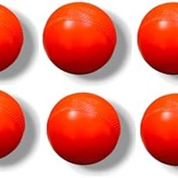 PRO Heavy Plastic Cricket Training, Practice, Match & Drill Ball, 80 gram Red Balls for Cricket for Indoor and Outdoor Game (Red) - Pack of 6-image-26
