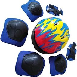 THE STYLE SUTRA 7 Pieces/Set Kids Bicycle Helmet Cap Cycling Helmet for Sports Skate Outdoor Blue-image-57