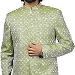 Men's - Jodhpuri, Silk Blend Jacquard Self Design Jodhpuri Coat For Men, Traditional Indian Wear for Weddings & Festivals-picture-34