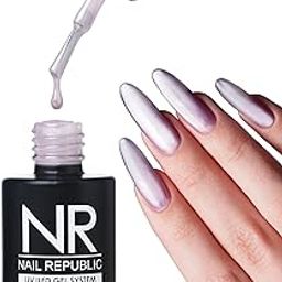 NR NAIL REPUBLIC Gel Nail Polish – SILK CATS Crystal Galaxy Cat Eye – Pink Magnetic Effect – Long Lasting 14 Days – High Gloss UV/LED Soak Off – 10ml (Purple)-image-25
