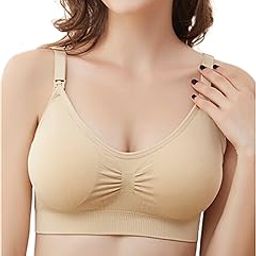 Women Nursing Maternity Bra Push up Wirefree Breastfeeding Bra with Strap Open and Bra Extended.-image-6